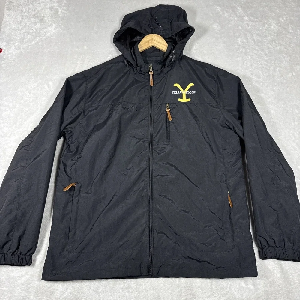 Outdoor Light Weight Rain Jacket Full Zip Men's Size Large/X-Large Yellowstone